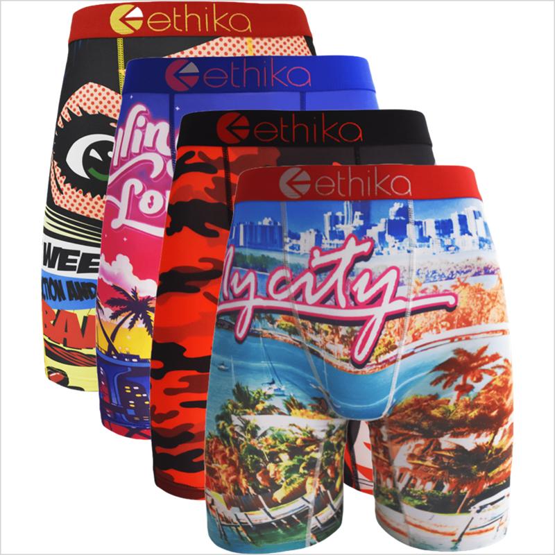 4 Piece Mens Underwear Flat Corner Shorts Sexy Shorts Underwear With Enlarged Size Cool Printing Breathable Swimming Underwear Anti Fading And Anti Dyeing Technology Modern Fashion Fit No Shrinkage Or Fading Problems