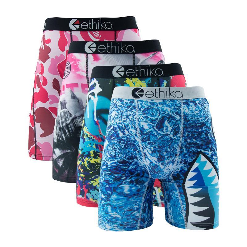 4 Piece Mens Underwear Flat Corner Shorts Sexy Shorts Underwear With Enlarged Size Cool Printing Breathable Swimming Underwear Anti Fading And Anti Dyeing Technology Modern Fashion Fit No Shrinkage Or Fading Problems