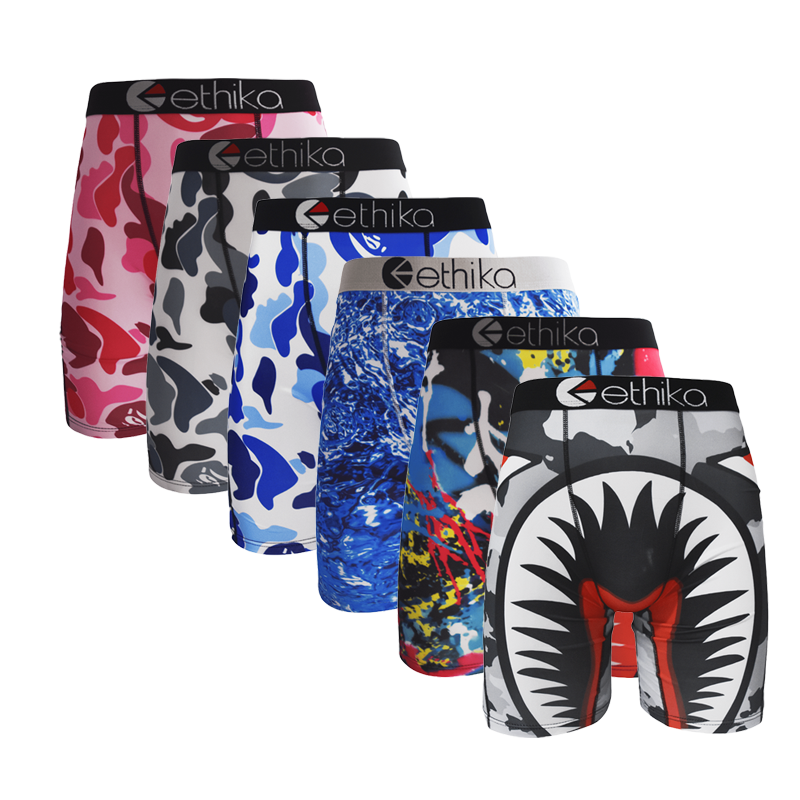 5-pack Ethika Men's Boxer Briefs Blind Box Sexy Print Men's Underwear Boxer Briefs, Breathable Men's Underwear, Plus Size Boxer Shorts S-XXXL, Sportswear and Casual Wear, Holiday Gift, Sweatpants, Cuffed Sweatpants, Suitable for all seasons.