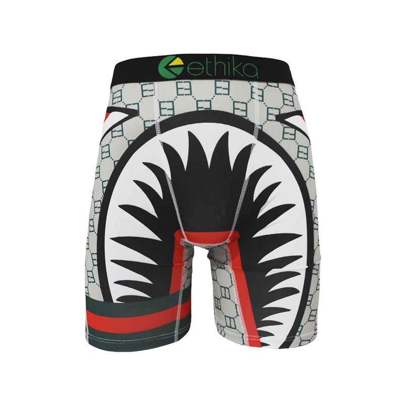 1Pcs Ethika Men's Trendy Underwear，Shark Print & Edgy Design, Ditch Mediocrity, Be an "Inner" Style Icon
