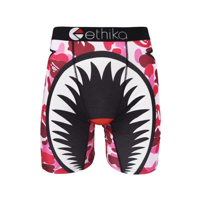 1Pcs Ethika Men's Trendy Underwear，Shark Print & Edgy Design, Ditch Mediocrity, Be an "Inner" Style Icon