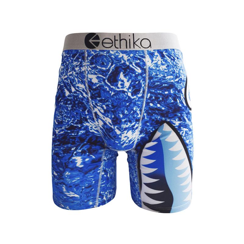 Ethika Men's 3Pcs Quick-Dry Outdoor Athletic Underwear Breathable Boxer Briefs Trunks Plus Size Printed Sexy Swimming Hiking Underpants