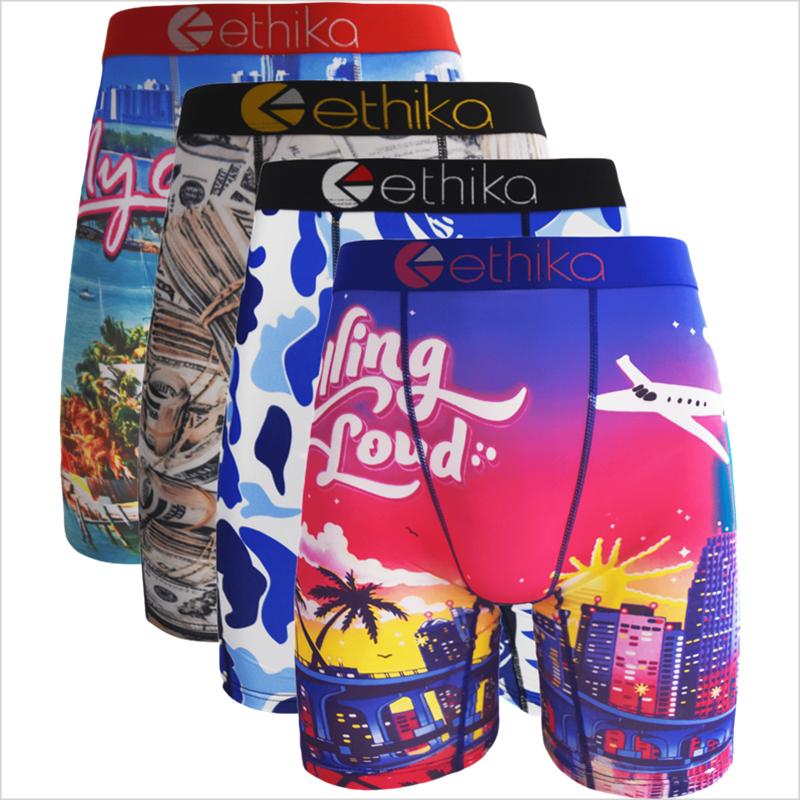 4 Piece Mens Underwear Flat Corner Shorts Sexy Shorts Underwear With Enlarged Size Cool Printing Breathable Swimming Underwear Anti Fading And Anti Dyeing Technology Modern Fashion Fit No Shrinkage Or Fading Problems